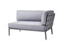 Billede af Cane-line Outdoor Conic 2 Pers. Sofa Venstre Modul L: 140 cm - Light Grey