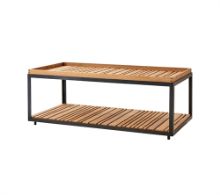 Billede af Cane-line Outdoor Level sofabord rektangulært - Lava Grey/Teak