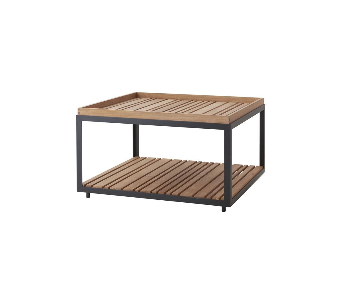 Billede af Cane-line Outdoor Level Sofabord Stor 79x79 cm - Lava Grey/Teak
