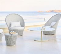 Billede af Cane-line Outdoor Kingston skammel/sidebord, lille - White Grey