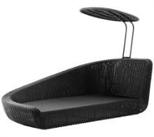 Billede af Cane-line Outdoor Savannah Daybed højre modul - Black  