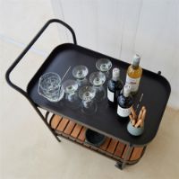 Billede af Cane-line Outdoor Roll Barvogn, inkl. teak bordplade - Lava Grey