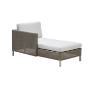 Billede af Cane-line Outdoor Connect Chaiselounge Højre inkl. Hynder L: 153 cm - Taupe/Hvid