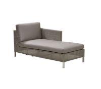 Billede af Cane-line Outdoor Connect Chaiselounge Venstre inkl. Hynder L: 153 cm - Taupe/Hvid