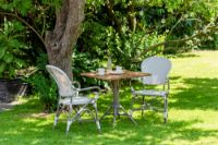 Billede af Sika-Design Isabell Exterior Caféstol m. Armlæn SH: 45 cm - Grå 