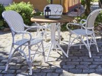 Billede af Sika-Design Nicole Cafébord Ø: 80 cm - White Aluminium/Teak