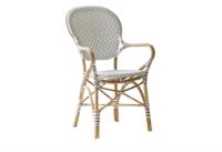 Billede af Sika-Design Isabell Caféstol m. Armlæn SH: 45 cm - Hvid/Cappuchino