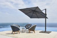 Billede af Cane-line Outdoor Hyde Luxe Tilt Parasol 300x300 cm - Light Grey