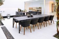 Billede af Cane-line Outdoor Drop Spisebord m. Udtræk 200x100 cm - Lava Grey/Fossil Black Keramik
