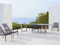 Billede af Cane-line Outdoor Edge Stol SH: 46 cm - Anthracite/Aluminium