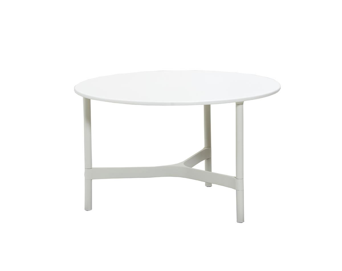 Billede af Cane-line Outdoor Twist Sofabord Mellem Ø: 70 cm - White/White HI Core