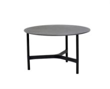 Billede af Cane-line Outdoor Twist Sofabord Mellem Ø: 70 cm - Lava Grey/Fossil Black Keramik