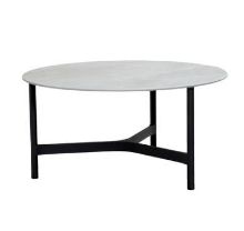 Billede af Cane-line Outdoor Twist Sofabord Stor Ø: 90 cm - Lava Grey/Fossil Grey Keramik