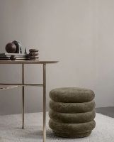 Billede af Ferm Living Pouf Round Fadede Velvet Ø: 45 cm - Forest