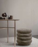 Billede af Ferm Living Pouf Round Fadede Velvet Small Ø: 47,5 cm - Beige