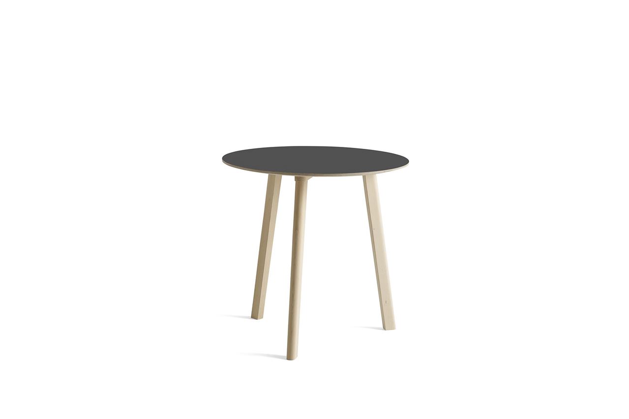 Billede af HAY CPH Deux 220 Table Ø: 75 cm - Untreated Solid Beech/Stone Grey Laminate
