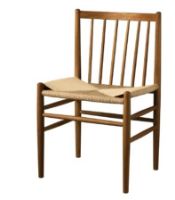 Billede af FDB Møbler J80 Jørgen Bækmark Stol SH: 45 cm - Røget Eg/Natur Flet 