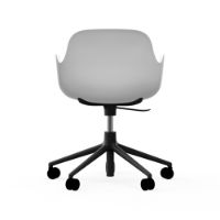 Billede af Normann Copenhagen Form Drejestol m. armlæn og hjul - Hvid/Sort Aluminium