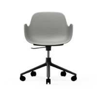 Billede af Normann Copenhagen Form Drejestol m. armlæn og hjul - Grå/Sort Aluminium