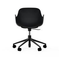 Billede af Normann Copenhagen Form Drejestol m. armlæn og hjul - Sort/Sort Aluminium