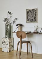 Billede af Audo Copenhagen Reverse Table Lamp H: 30 cm - Aluminium / Travertine 