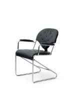 Billede af DUX Sam Stol m/armlæn - Naturale Camel | Læder/Krom