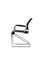 Billede af DUX Sam Stol m/armlæn - Naturale Camel | Læder/Krom