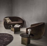 Billede af Wendelbo Arc Sofabord Large Ø: 100 cm - Glas/Bronzelakeret Stel