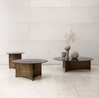 Billede af Wendelbo Arc Sofabord Large Ø: 100 cm - Glas/Bronzelakeret Stel