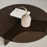 Billede af Wendelbo Arc Sofabord Medium Ø: 75 cm - Glas/Bronzelakeret Stel