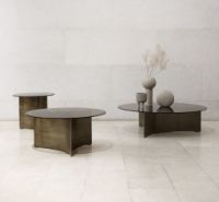 Billede af Wendelbo Arc Sofabord Medium Ø: 75 cm - Glas/Bronzelakeret Stel