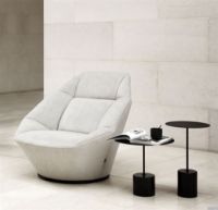 Billede af Wendelbo Calibre Sidebord Høj Ø: 32 cm - Sort Marmor/Pulverlakeret Sort Stel 