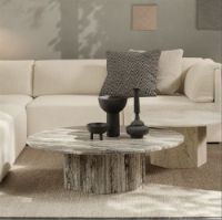 Billede af GUBI Epic Coffee Table Ø: 110 cm - White Travertine