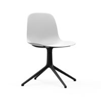 Billede af Normann Copenhagen Form Drejestol SH: 44cm - Hvid/Sort Aluminium OUTLET