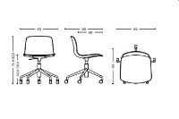 Billede af HAY AAC50 Kontorstol m/hjul SH: 42-56 cm - Concrete Grey/Aluminium