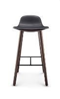 Billede af Eva Solo Abalone Barstol H: 75 cm - Røget eg/Sort læder