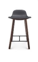 Billede af Eva Solo Abalone Barstol H: 65 cm - Røget eg/Sort læder