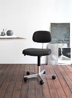 Billede af Montana Kevi 2534U Fuldpolstret Kontorstol SH: 40-53 cm - Sort Silk Læder/Aluminium