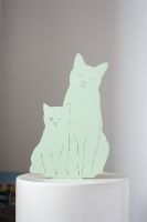 Billede af Goodnight Light Decoupage Kitties Lamp H: 33 cm - Mint OUTLET