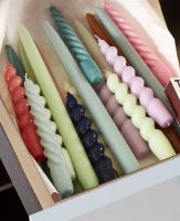 Billede af HAY Candle Spiral 6 pcs H: 19 cm - Lilac Mint Midnight Blue OUTLET