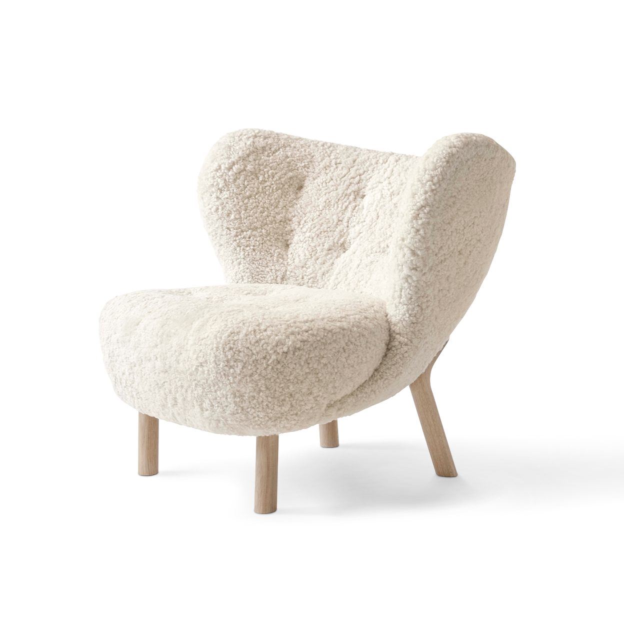 Billede af &Tradition Little Petra VB1 Lounge Chair  - Oiled Oak/Sheepskin Moonlight