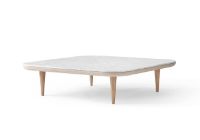 Billede af &Tradition Fly SC11 Lounge Table 120x120 cm - White Oiled Oak/Honed Bianco Carrara Marble UDSTILLINGSMODEL  
