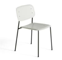 Billede af HAY Soft Edge P10 Spisebordsstol SH: 47,5 cm - Black Powder Coated Steel / White