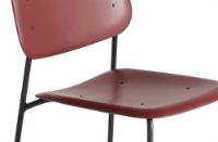 Billede af HAY Soft Edge P10 Spisebordsstol SH: 47,5 cm - Black Powder Coated Steel / Fall Red