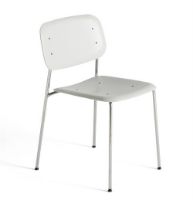 Billede af HAY Soft Edge P10 Spisebordsstol SH: 47,5 cm - Chromed Steel / Soft Grey