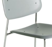 Billede af HAY Soft Edge 45 Spisebordsstol H: 79 cm - Chromed Steel/Dusty Green