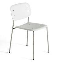 Billede af HAY Soft Edge P10 Spisebordsstol SH: 47,5 cm - Chromed Steel / White