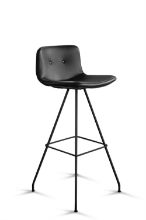 Billede af Bent Hansen Primum Bar Stool High - Zenzo 207 Black Leather/Black Powder Coated Steel