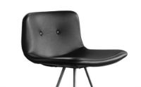 Billede af Bent Hansen Primum Bar Stool High - Zenzo 207 Black Leather/Stainless Steel