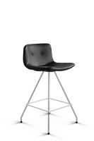 Billede af Bent Hansen Primum Bar Stool Low - Zenzo 207 Black Leather/Stainless Steel